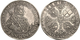 Schlesien-Jägerndorf
Georg Friedrich 1543-1603 Taler 1586. Hüftbild nach rechts, (Reichsapfel) MO. NO. AR. GEOR. FRI. MAR. BRAN. Z. SLESI. DVC / 4 Wa...