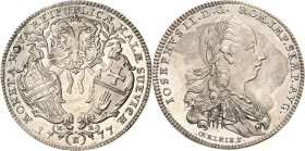 Schwäbisch Hall
 1/2 Taler 1777, KR-Nürnberg Mit Titel und Porträt Josefs II Raff 53 a Binder - Prachtexemplar vom Erstabschlag. Fast Stempelglanz