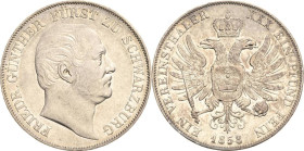 Schwarzburg-Rudolstadt
Friedrich Günther 1807-1867 Taler 1858, München AKS 12 Jaeger 53 Kahnt 534 Davenport 915 Sehr schön+