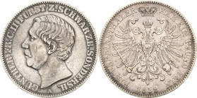 Schwarzburg-Sondershausen
Günther Friedrich Karl II. 1835-1880 Taler 1859, A-Berlin AKS 38 Jaeger 75 Kahnt 541 Davenport 921 Sehr schön