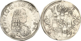 Solms-Hohensolms
Ludwig 1668-1707 Gulden (60 Kreuzer) o.J. Hohensolms Porträttyp IV Joseph 289 Davenport 986 Äußerst selten. Min. Schrötlingsfehler, ...