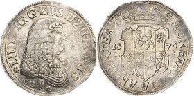 Solms-Hohensolms
Ludwig 1668-1707 Gulden (60 Kreuzer) 1676, IA-Hohensolms Porträttyp IV Joseph 269 a/b var. Davenport 974 Äußerst selten. Kl. Schrötl...