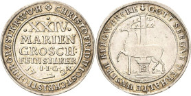 Stolberg-Stolberg
Christoph Friedrich 1704-1738 24 Mariengroschen 1724, IIG-Stolberg Ausbeute. Feinsilber Friederich 1686 Davenport 1000 Müseler 66.2...