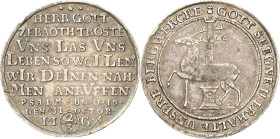 Stolberg-Stolberg
Christoph Friedrich und Jost Christian 1704-1738 2/3 Taler 1717, IIG-Stolberg 200 Jahre Reformation. . Variante mit mehr Grasbewuch...
