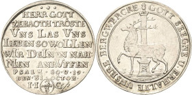 Stolberg-Stolberg
Christoph Friedrich und Jost Christian 1704-1738 2/3 Taler 1717, IIG-Stolberg 200 Jahre Reformation. . Variante mit weniger Grasbew...