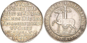 Stolberg-Stolberg
Christoph Friedrich und Jost Christian 1704-1738 2/3 Taler 1730, IIG-Stolberg 200 Jahre Augsburger Konfession. Variante ohne Punkt ...