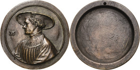 Ulm, Stadt
 Bronzemedaille o.J. (späterer Guss) (Nach Friedrich Hagenauer) Matthäus Metzger. Brustbild mit großem Hut nach links, davor das falsche D...