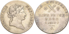 Westfalen-Königreich
Hieronymus Napoleon 1807-1813 Taler 1812, C-Kassel AKS 9 Jaeger 8 Kahnt 561 Davenport 933 Smith 272 Schön-sehr schön