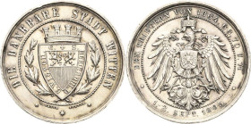 Witten
 Silbermedaille 1895 (W. Mayer, Stuttgart) Dank an die Krieger von 1864, 1866, 1870 und 1871. Bekröntes Stadtwappen zwischen zwei Lorbeerzweig...