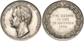 Wuppertal
 Silbermedaille 1849 (Loos/Lorenz) 82. Geburtstag von P. de Weerth. Kopf Prinz Friedrich Wilhelm Ludwigs von Preußen nach links / 4 Zeilen ...