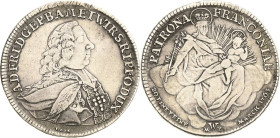 Würzburg-Bistum
Adam Friedrich von Seinsheim 1755-1779 1/2 Taler 1765, W/MP-Würzburg Helmschrott 774 Slg. Piloty 1260 Sehr schön