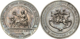 Wurzen
 Silbermedaille 1907 (Oertel) Jubiläumsausstellung in Wurzen. Sitzende Industria mit Bienenkorb und Kranz nach links vor Putto / Wappen. 50 mm...