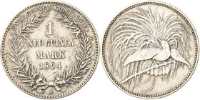 Deutsch-Neuguinea
 1 Neu-Guinea-Mark 1894 A Jaeger 705 Berieben, sehr schön