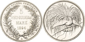 Deutsch-Neuguinea
 5 Neu-Guinea Mark 1894 A Jaeger 707 Vom Erstabschlag. Kl. Randprüfstelle, fast vorzüglich