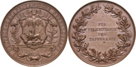 Deutsch-Ostafrika
 Bronzemedaille 1889 (Weigand) Auszeichnungsmedaille der Deutsch-Ostafrikanischen Gesellschaft. Verziertes Wappen der Gesellschaft ...