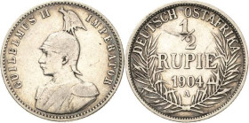 Deutsch Ostafrika
 1/2 Rupie 1904 A Jaeger 721 Sehr schön