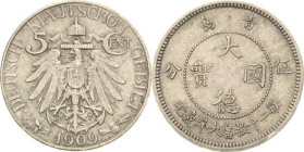 Kiautschou
 5 Cent 1909 (A) Jaeger 729 Fast vorzüglich