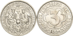 3 Reichsmark 1927 A Nordhausen Jaeger 327 Fast Stempelglanz/vorzüglich-Stempelglanz