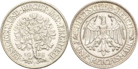 5 Reichsmark 1928 F Eichbaum Jaeger 331 Fast vorzüglich/vorzüglich-prägefrisch