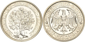 5 Reichsmark 1931 A Eichbaum Jaeger 331 Sehr selten in dieser Erhaltung. Min. berührt, Polierte Platte