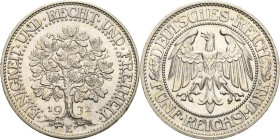 5 Reichsmark 1932 E Eichbaum Jaeger 331 Prachtvolles Exemplar. Fast Stempelglanz