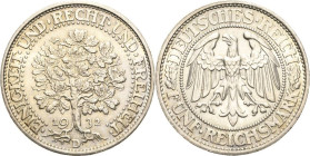 5 Reichsmark 1932 D Eichbaum Jaeger 331 Fast Stempelglanz