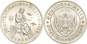 3 Reichsmark 1930 F Vogelweide Jaeger 344 Winz. Flecke, fast Stempelglanz