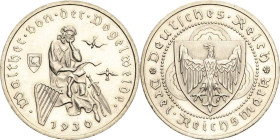 3 Reichsmark 1930 A Vogelweide Jaeger 344 Fast Stempelglanz