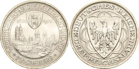 3 Reichsmark 1931 A Magdeburg Jaeger 347 Kl. Kratzer, fast Stempelglanz