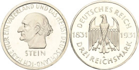 3 Reichsmark 1931 A Stein Jaeger 348 Leicht berührt, Polierte Platte