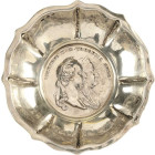 Silberschale Habsburg - Silbermedaille 1773 (Krafft) Huldigung von Galizien und der Lombardei. Die Köpfe von Josefs II. und Maria Theresia nebeneinand...
