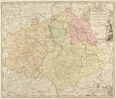 Deutschland
 Altkolorierter Kupferstich Nach 1742. Saxoniae Superioris Circulus. Gebietskarte mit Titelkartusche und Meilenanzeiger für Hildesheim- B...