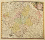 Deutschland
 Altkolorierter Kupferstich 1750. Bohemiae Regnum in XII Circulos Landkarte Böhmens, eingeteilt in 12 Kreise nach Johann Baptist Homann (...