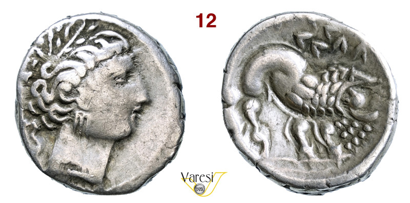 CELTI - LIGURI Dracma D/ Testa di Artemide R/ Leone Pautasso tav. XXXII, 152 Ag ...