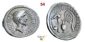 OTTAVIANO (44-27 a.C.) Denario zecca itinerante D/ Testa nuda di Ottaviano R/ Strumenti pontificali Cr. 538/1 Syd. 1334 Coh. 91 Ag g 3,90 mm 21 • Modu...