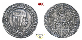 BOLOGNA GIOVANNI II BENTIVOGLIO (1494-1509) Quarto s.d. D/ Busto corazzato con berretto R/ Stemma sormontato da elmo coronato ed aquila ad ali spiegat...