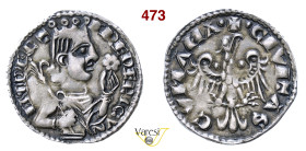 COMO COMUNE, a nome di Federico II (XII-XIV Secolo) Grosso da 4 Denari con Civitas Cvmana, D/ Busto coronato con scettro e fiore R/ Aquila ad ali spie...