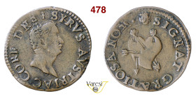 CORREGGIO SIRO D'AUSTRIA, Conte (1605-1616) Soldo o Tessera D/ Testa nuda a d. R/ Cuore trafitto da 4 frecce MIR 164 Lusuardi 64 Cu g 3,20 mm 24 RR MB...