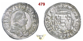 CORREGGIO SIRO D'AUSTRIA, Principe (1605-1630) 8 Soldi s.d. D/ Busto corazzato di Siro R/ Stemma coronato MIR 191 CNI 114/118 Ag g 3,62 mm 24 RR SPL