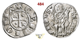 CREMONA COMUNE, a nome di Federico I (1155-1330) Grosso D/ Croce patente con due bisanti e due gigli nei quarti R/ S. Imerio benedicente, seduto fra d...