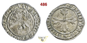 CREMONA CABRINO FONDULO (1413-1420) Mezzo Grosso D/ Leone rampante con spada R/ Croce fiorata MIR 303 CNI 8/10 B.S.C. 25 g 0,90 mm 18 RR BB
