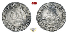 FERRARA ERCOLE I D'ESTE (1471-1505) Grossone s.d. D/ Busto corazzato R/ San Giorgio a cavallo in atto di trafiggere il drago MIR 257 Bellesia 7 Ag g 3...