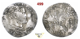 FIRENZE COSIMO I DE' MEDICI (1537-1574) Lira D/ Busto corazzato R/ Il Padre Eterno seduto su nubi; accanto a lui due clarine e, sotto, cinque figure n...