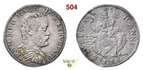 FIRENZE FRANCESCO I DE' MEDICI (1574-1587) Testone 1583 D/ Busto corazzato R/ San Giovanni Battista seduto con lunga croce MIR 186/2 CNI 18 Ag g 9,37 ...