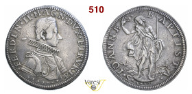 FIRENZE FERDINANDO II DE' MEDICI (1621-1670) Piastra 1630/1630 D/ Busto corazzato con collare alla spagnola R/ San Giovanni predicante, con lunga croc...