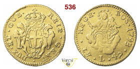 GENOVA DOGI BIENNALI, III fase (1637-1797) 48 Lire 1793 MIR 276/2 Au g 12,34 mm 28 MB
