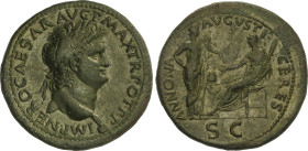 Roman Coins
Empire
Sestercio. 62-68 d.C. NERÓN. Lugdunum. Anv.: IMP. NERO CAESAR AVG..P MAX. TR. POT.P P. Cabeza laureada a derecha. Rev.: ANNONA AV...