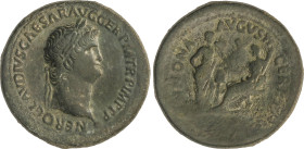 Roman Coins
Empire
Sestercio. 49-68 d.C. NERÓN. Anv.: IMP. NERO CAESAR AVG. PONT. MAX. TR. POT. P. P. Cabeza laureada a izquierda. Rev.: ANNONA AVGV...