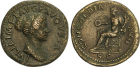 Roman Coins
Empire
Dupondio. 80-81 d.C. JULIA TITI. Anv.: VLIA IMP. T. AVG. F. AVGVSTA. Busto a derecha. Rev.: CONCORDIA AVG. Concordia sedente a iz...