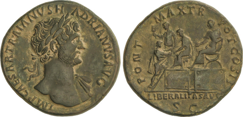 Roman Coins
Empire
Sestercio. 118 d.C. ADRIANO. Anv.: IMP. CAESAR TRAIANVS HAD...